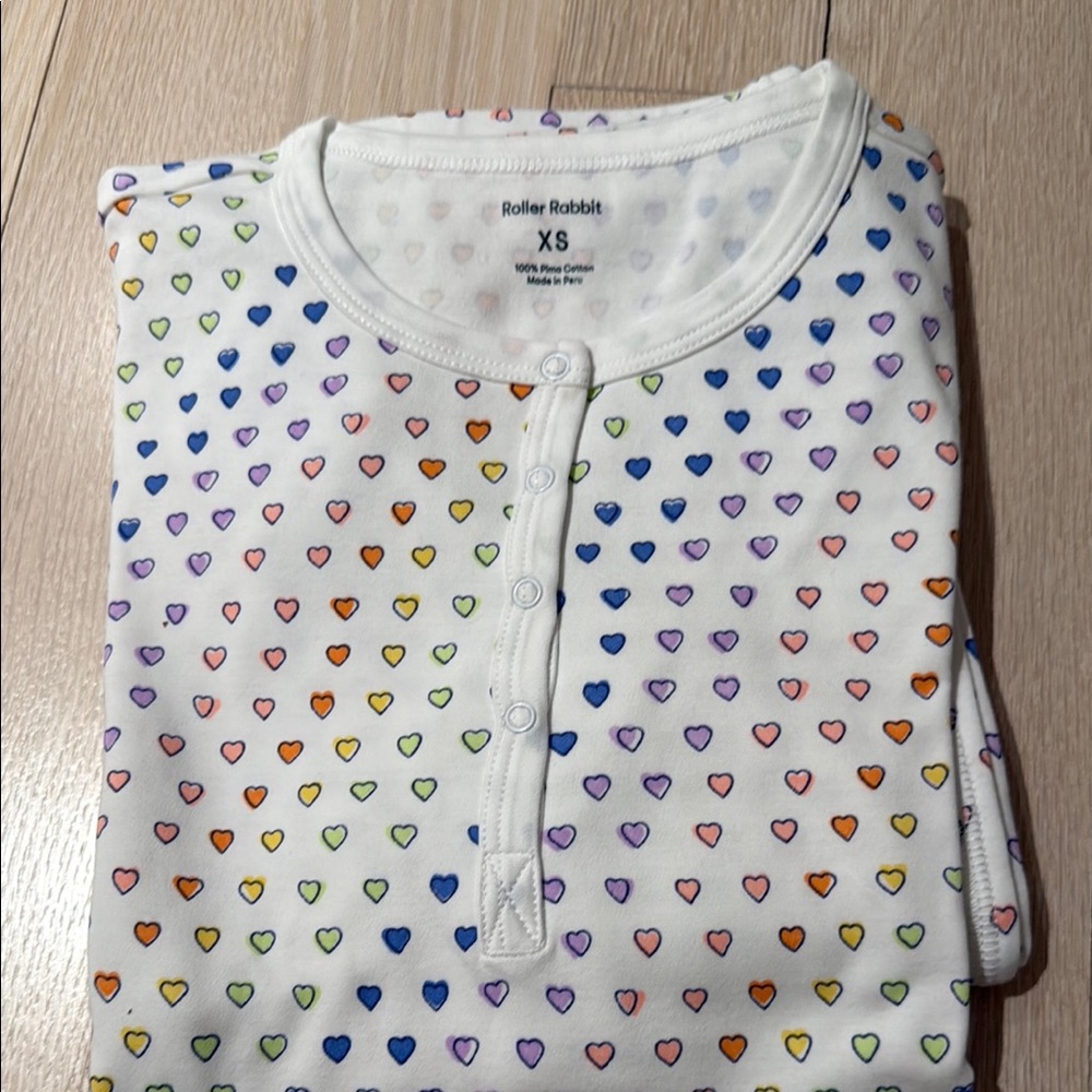 Roller Rabbit Disco Heart Print Pajama Long sleeve/long pants size XS. Like new